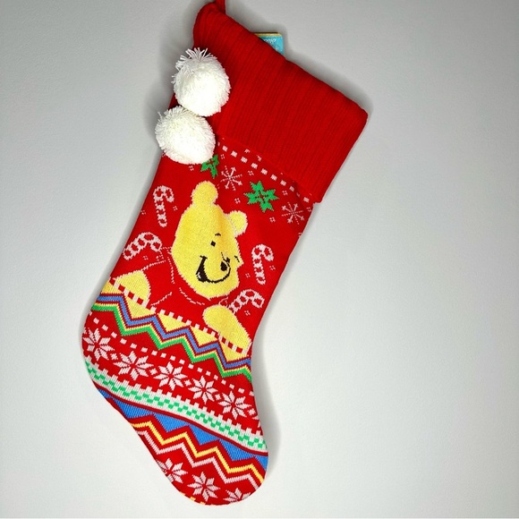 Disney Winnie the Pooh Fair Isle Knit Stocking - Picture 1 of 2